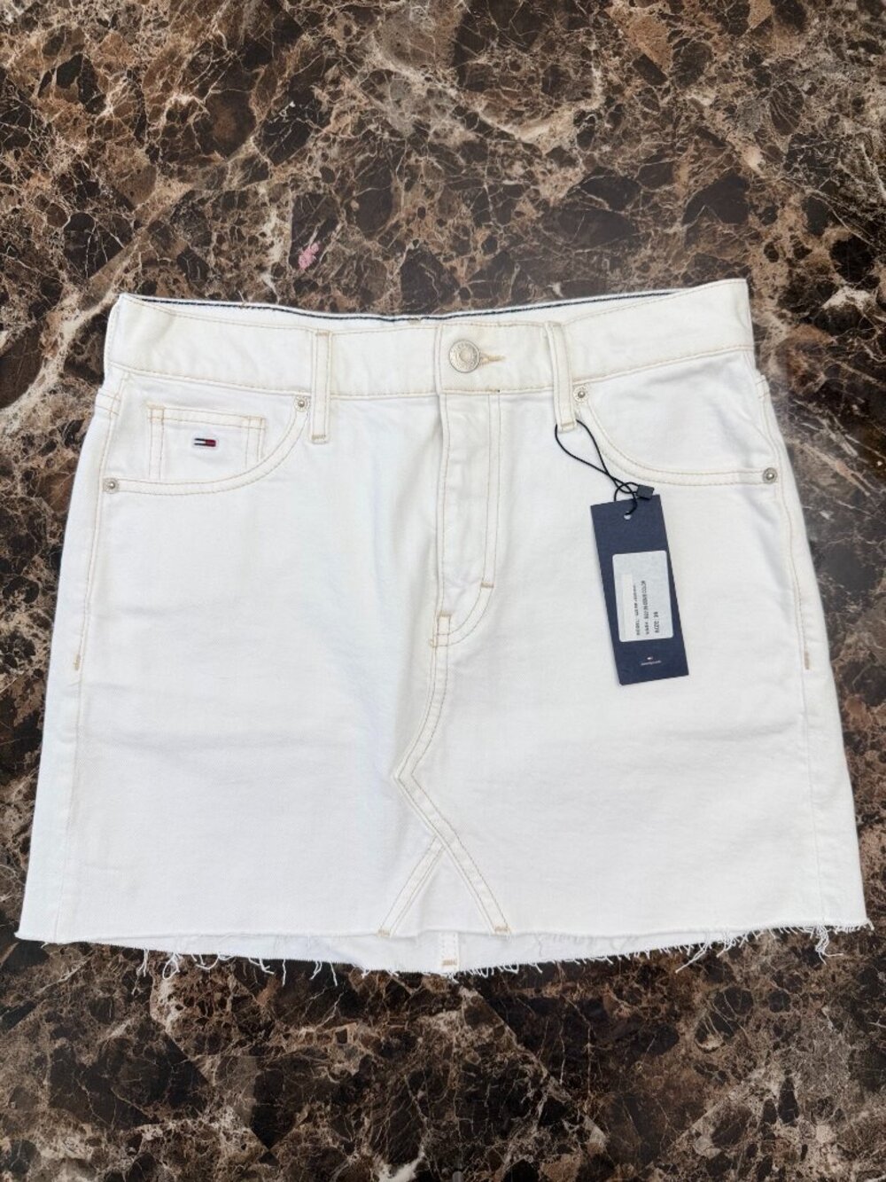 NWT Tommy Jeans White Denim Mini Skirt sz26 Y2K Clean Girl Coastalcore 3589